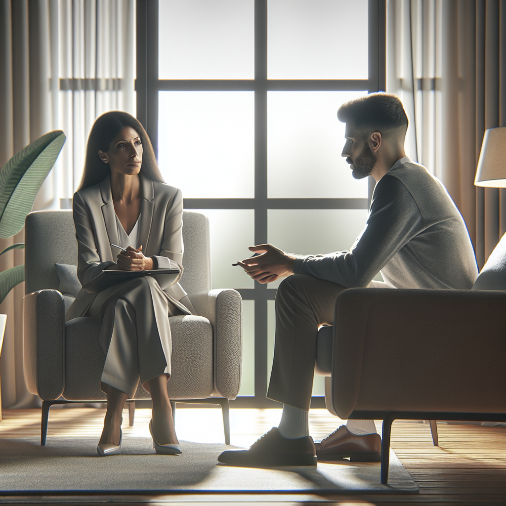 Two people in therapy session